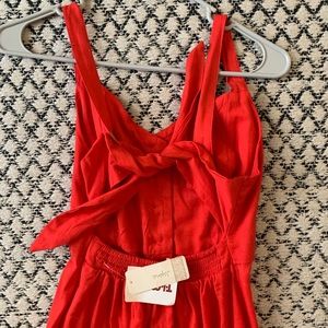 Red mid length dress